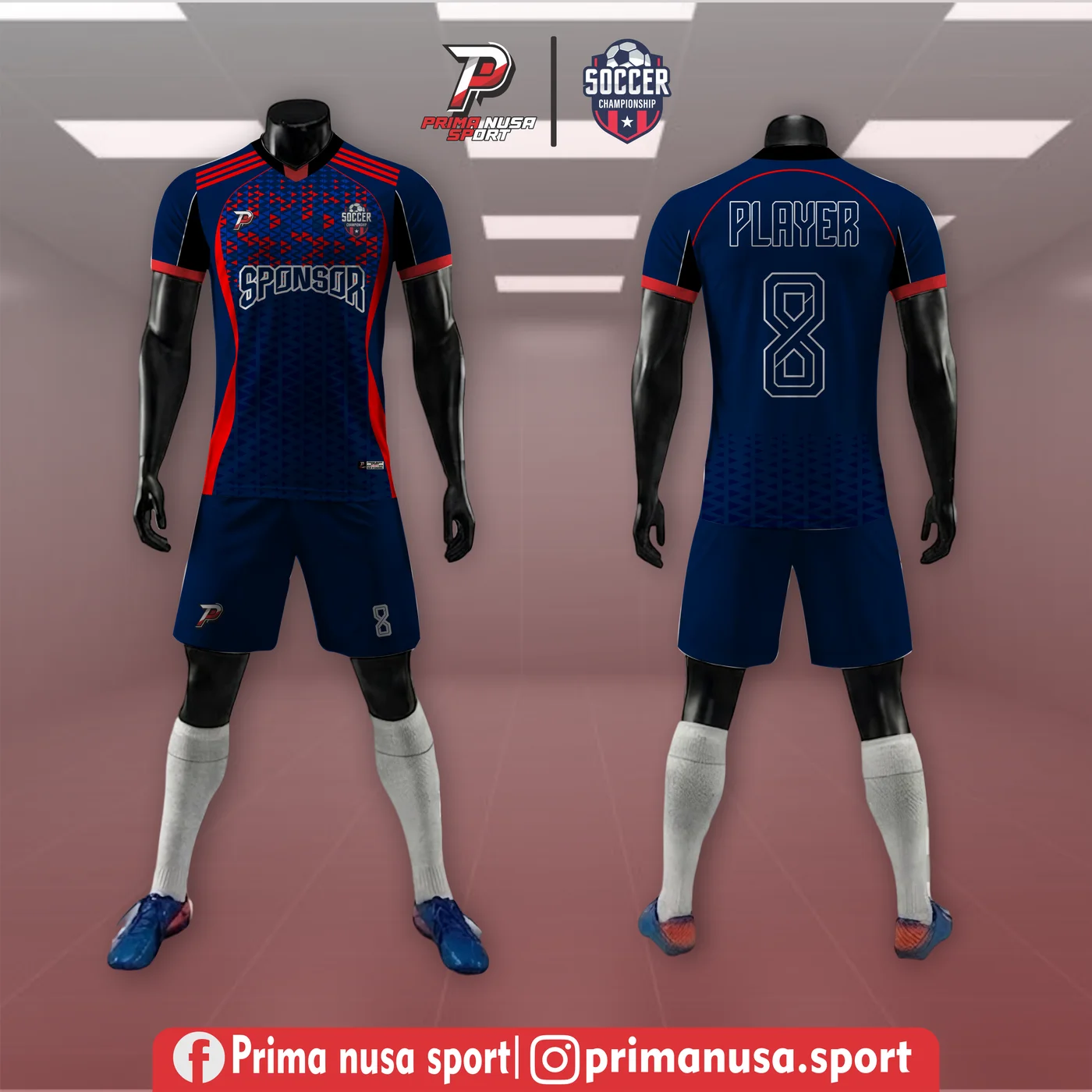 Set 3D Mannequin Honeycomb Navy Prima Nusa Sport