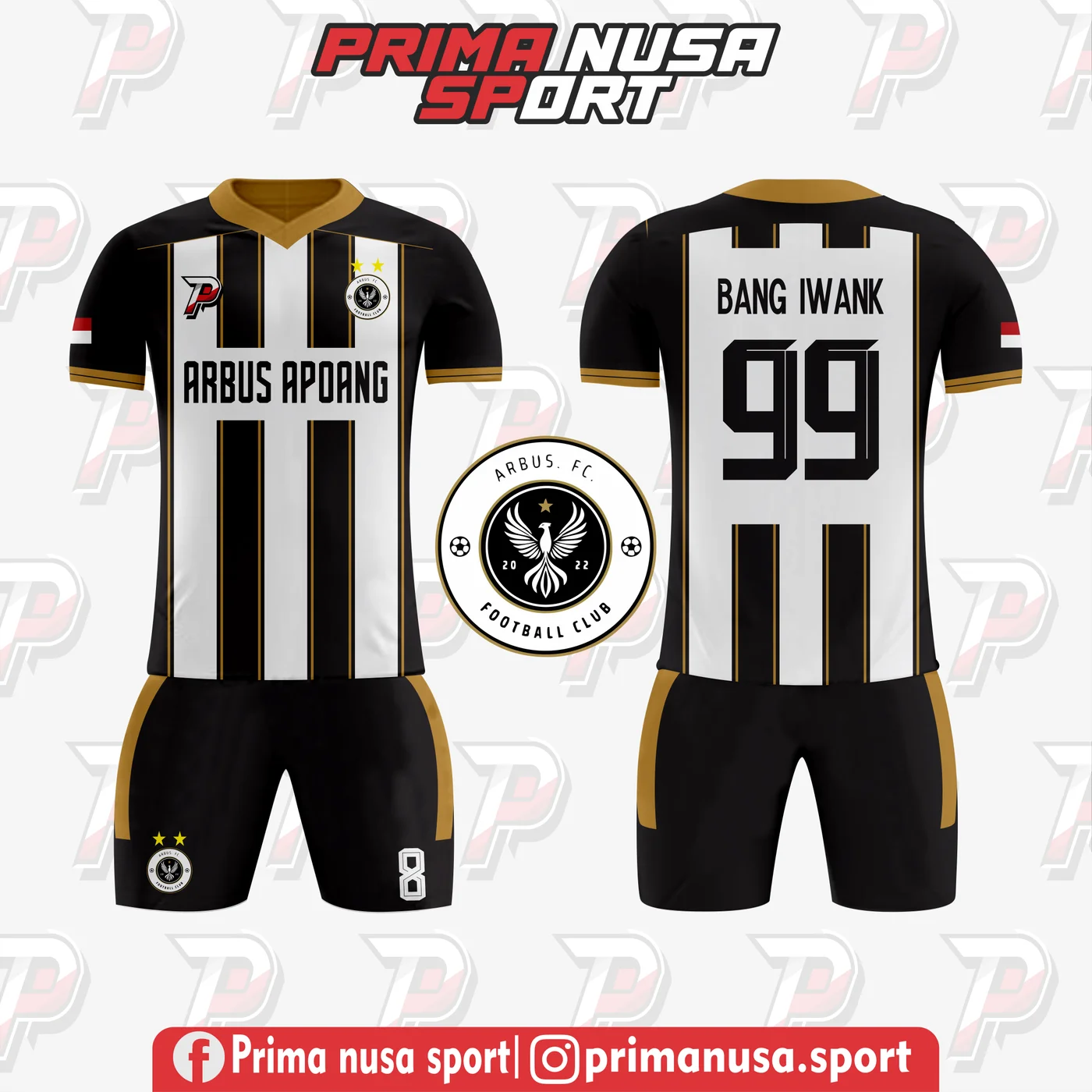 Jersey Arbus FC Gold Stripes Prima Nusa Sport